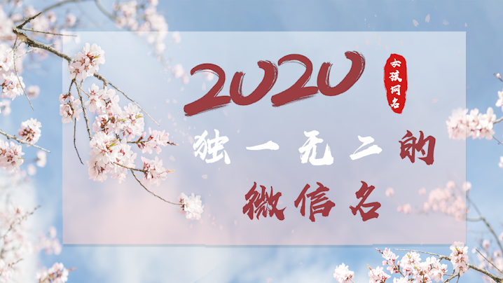 2020独一无二的微信名女孩网名