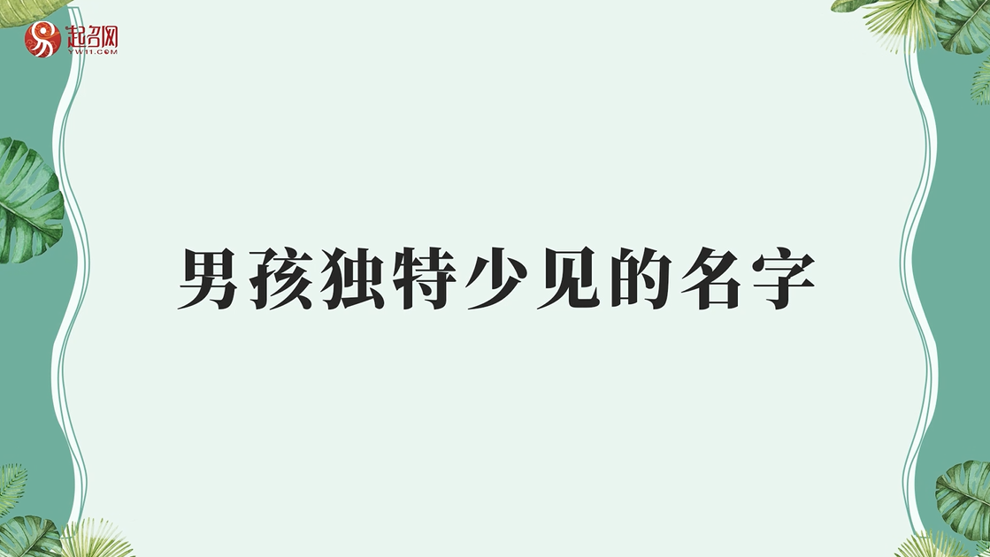 男孩独特少见的名字